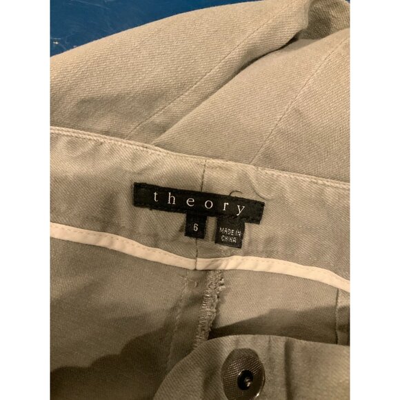 Theory Gray Denim Skinny Jeans W/ Zipper Pockets, Size 6 - Picture 6 of 6